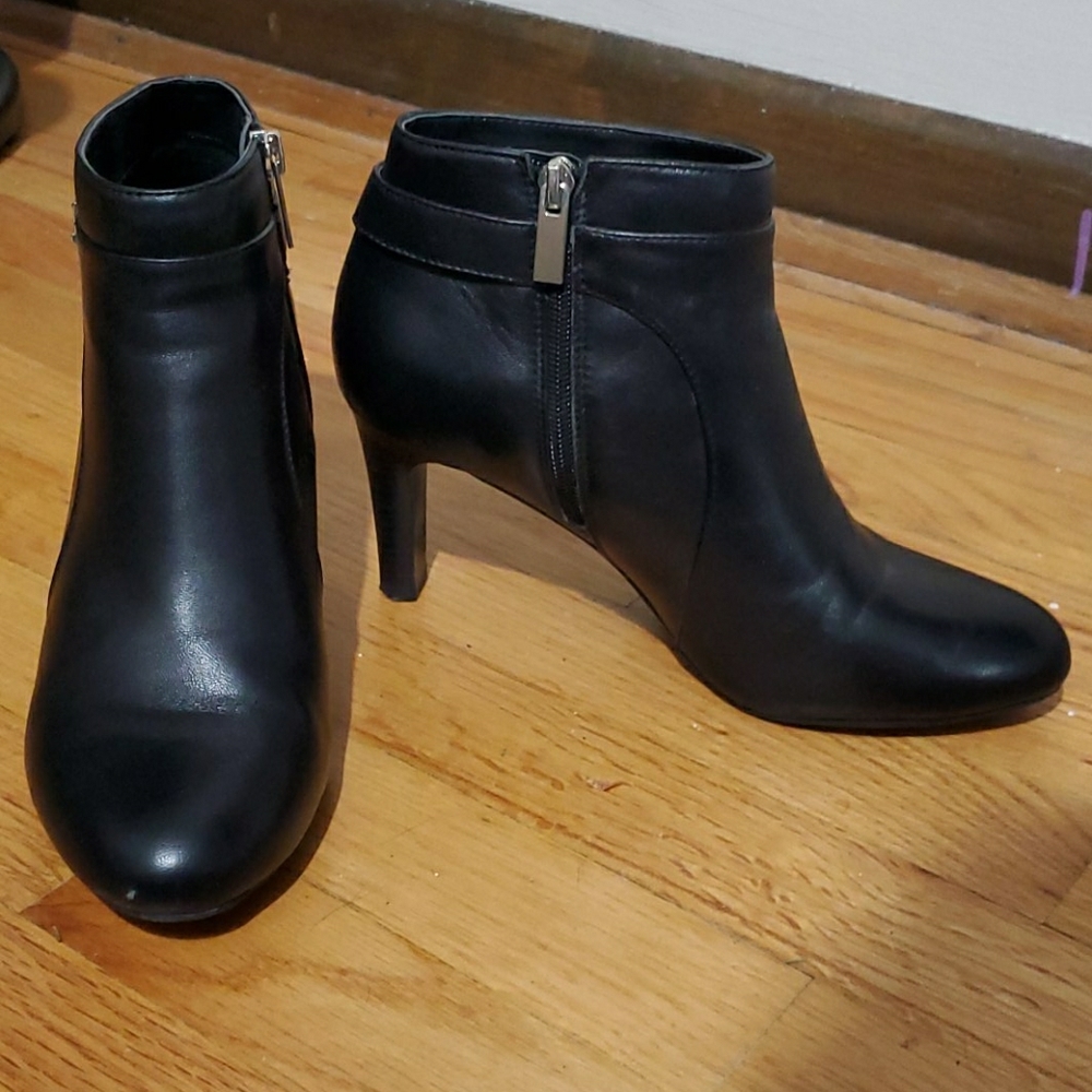 Black Leather Booties